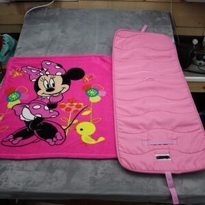 Aquatopia Minnie Mouse Nap Mat Padded Blanket Pink Carrying Travel Set Sleeping
